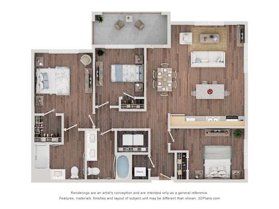 3 bed 2 bath C at Maison at Solivita Marketplace Apartment Homes, Kissimmee