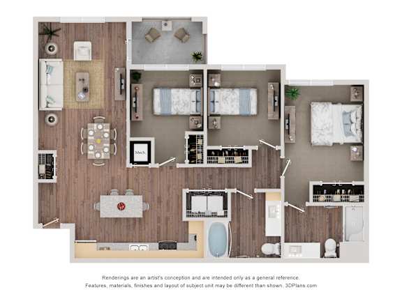 3 bed 2 bath E at Maison at Solivita Marketplace Apartment Homes, Florida, 34758
