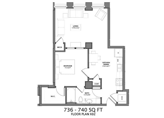 1 Bedroom Floor Plan