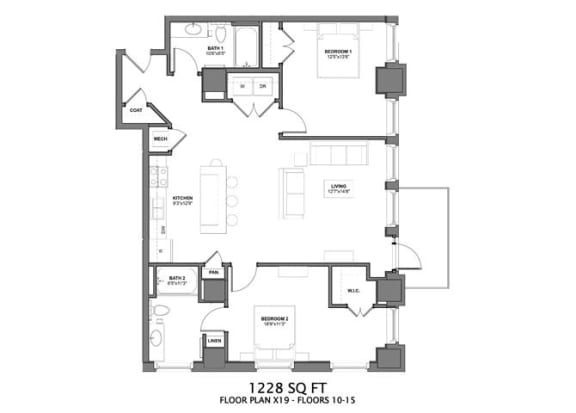 our floor plan for our bedroom apartment