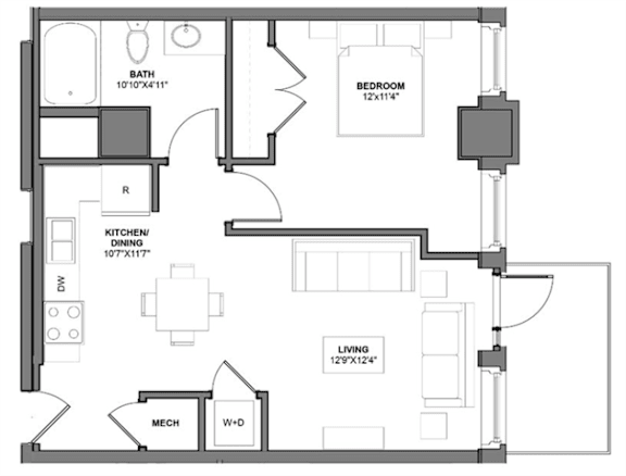 IA6 Floorplan at Arcade Apartments, St Louis