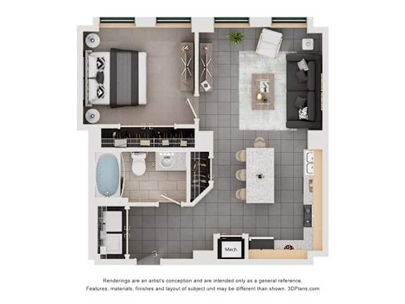 IAM Floorplan at Arcade Apartments, Missouri