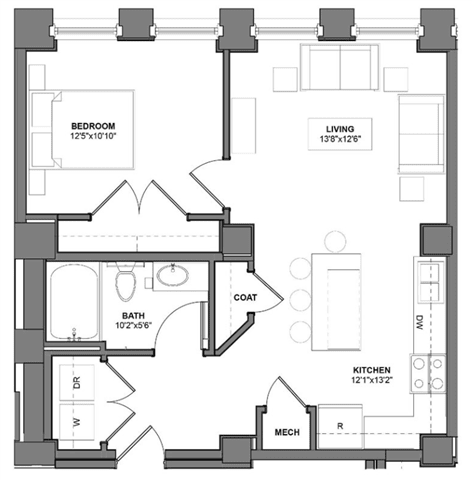 IH6 Floorplan at Arcade Apartments, St Louis