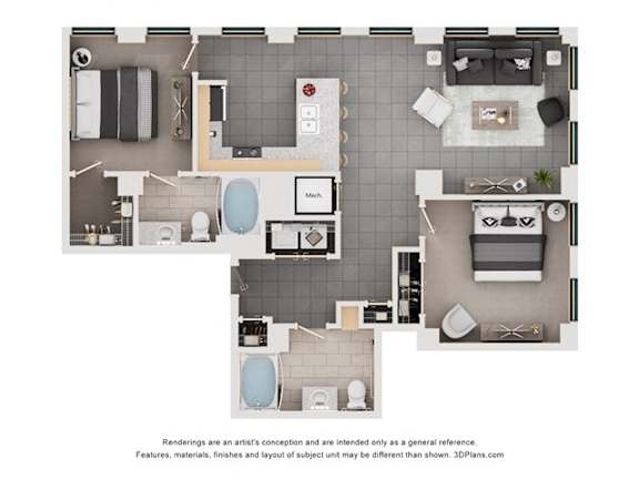 IIEM1 Floorplan at Arcade Apartments, St Louis, 63101