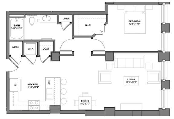 ILL6 Floorplan at Arcade Apartments, St Louis, MO