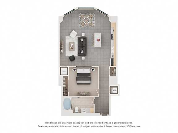 IMM1 Floorplan at Arcade Apartments, Missouri