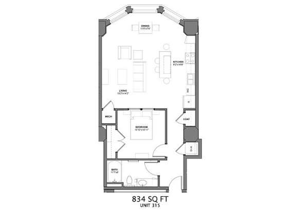 IMM2 Floorplan at Arcade Apartments, St Louis