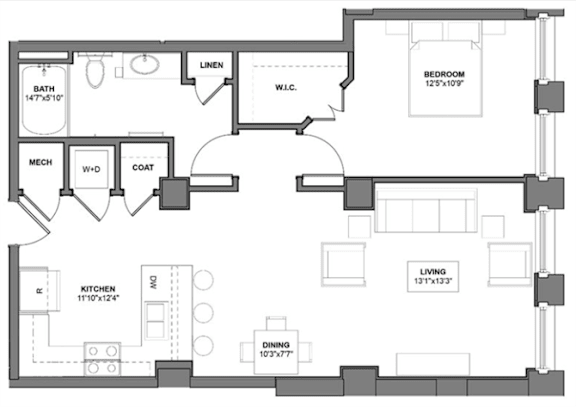 IMM6 Floorplan at Arcade Apartments, St Louis, MO
