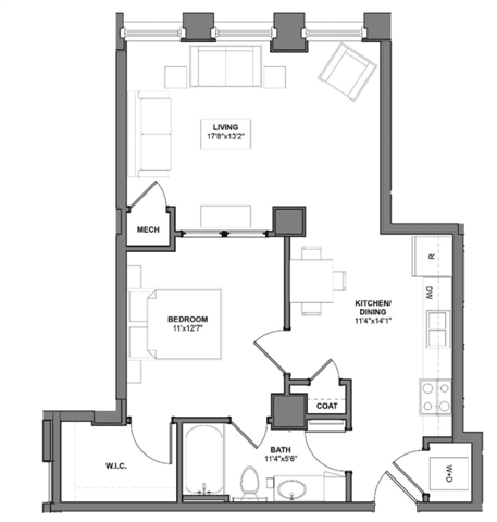IN6 Floorplan at Arcade Apartments, St Louis, Missouri