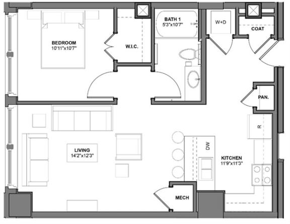 IO6 Floorplan at Arcade Apartments, Missouri