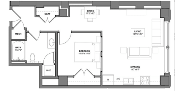 IZZ6 Floorplan at Arcade Apartments, Missouri
