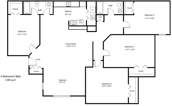 Nassau Bay_4 Bedroom Floor Plan