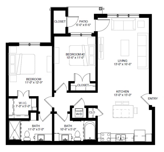 Timbers at Hickory Tree 2 Bedroom_2C