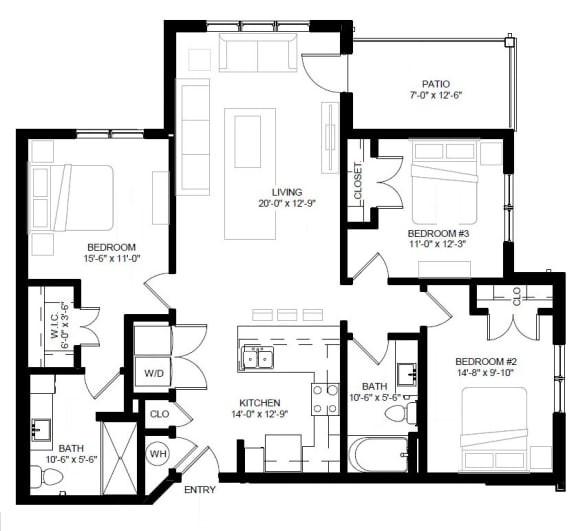 Timbers at Hickory Tree 2 Bedroom_3C