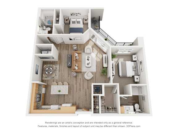 Floor Plan  2 bed 2 bath J at Orchard Springs 55&#x2B; Apartment , Arizona, 85374