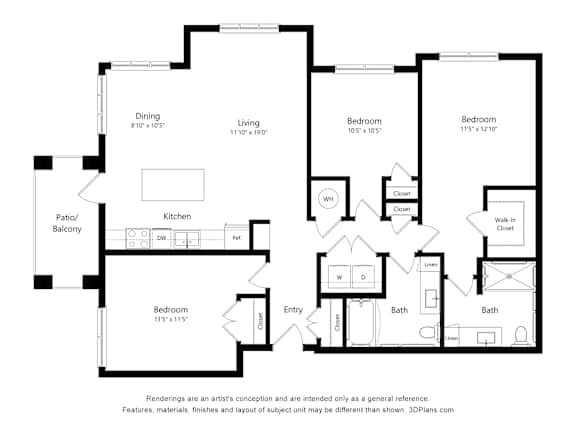 3 bed 2 bath B at Orchard Springs 55&#x2B; Apartment , Surprise