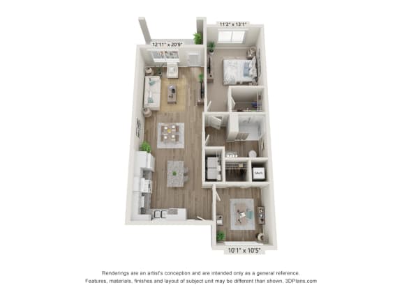 2TA - Cottage Wheelchair Accessible Floor Plan at Osprey Park 62+ Apartments, Kissimmee, 34758