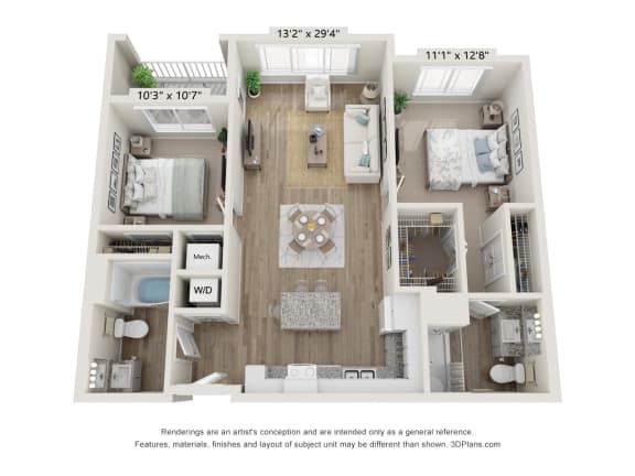 2AV ADA Floor Plan at Osprey Park 62+ Apartments, Kissimmee, 34758