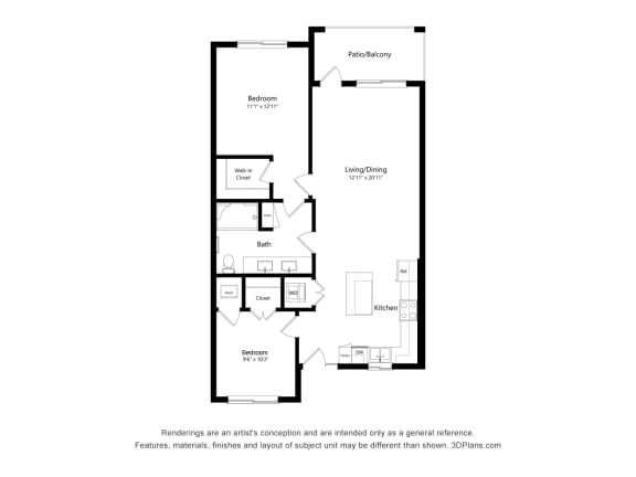 2TAV ADA Floor Plan Blueprint at Osprey Park 62+ Apartments, Florida