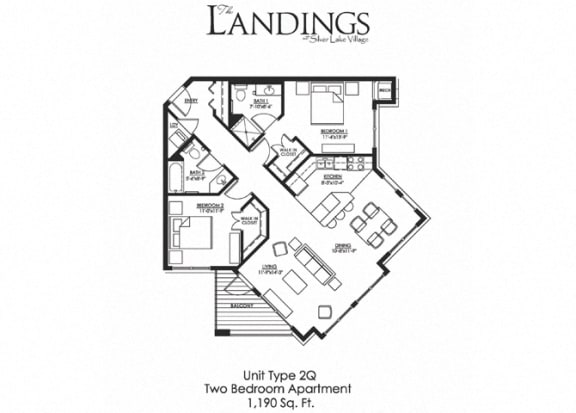 Floor Plan  2 Bedroom Floor Plan