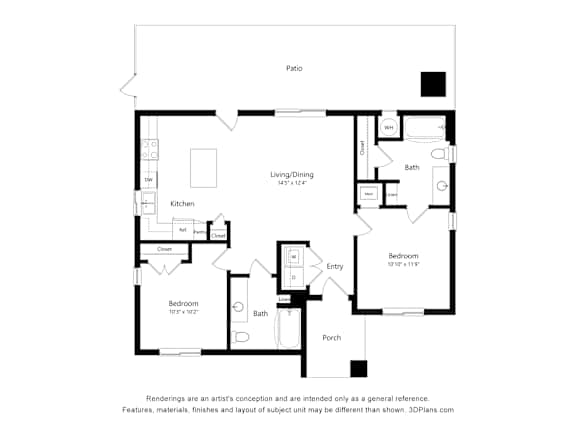 2 bed 2 bath A at Saddleback Village at Stonegate Townhomes, Maricopa, 85138