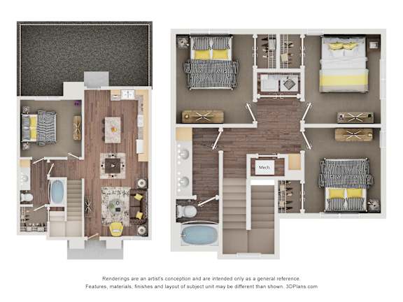 4 bed 3 bath at Saddleback Village at Stonegate Townhomes, Maricopa, AZ, 85138