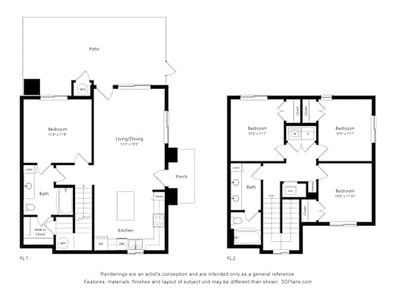4 bed 3 bath M at Saddleback Village at Stonegate Townhomes, Maricopa, AZ, 85138
