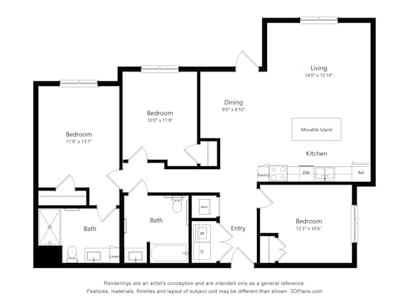 3 bed 2 bath A at Sage at Franklin Park Apartment , Austin, Texas