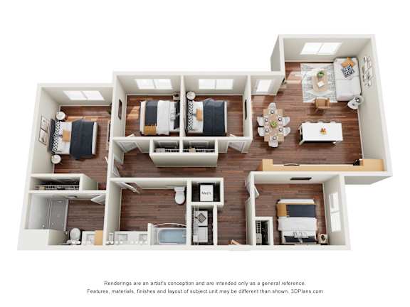 4 bed 2 bath E at Sage at Franklin Park Apartment, Austin, TX, 78744