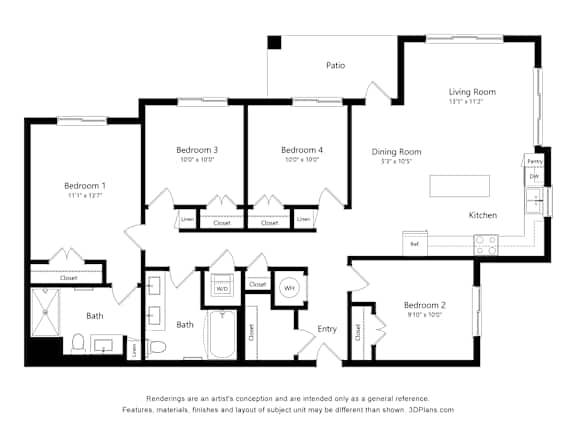 4 bed 2 bath A at Sandoval Flats Apartment , Minnesota