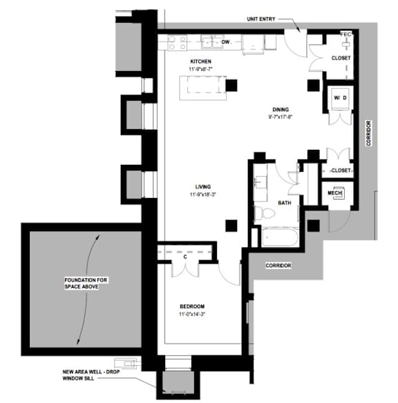 floor plan of the first floor of the house