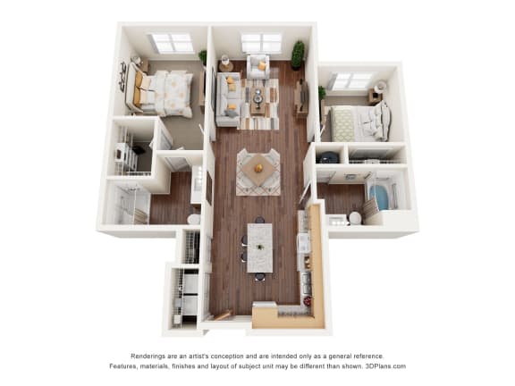 2 bed 2 bath C at Shannon Reserve 55+ Apartments, Union City, Georgia