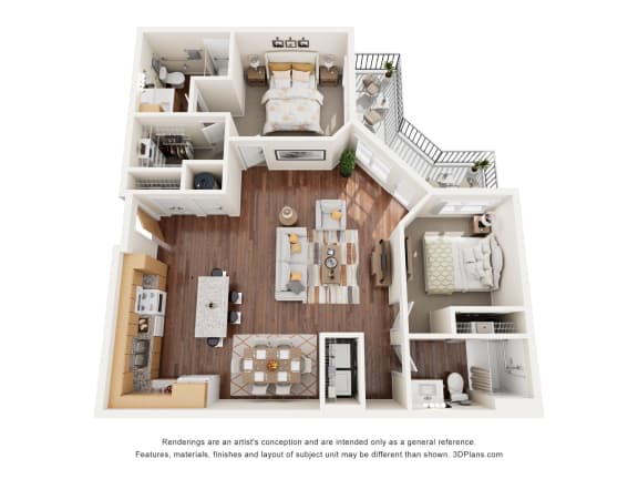 2 bed 2 bath F at Shannon Reserve 55+ Apartments, Georgia