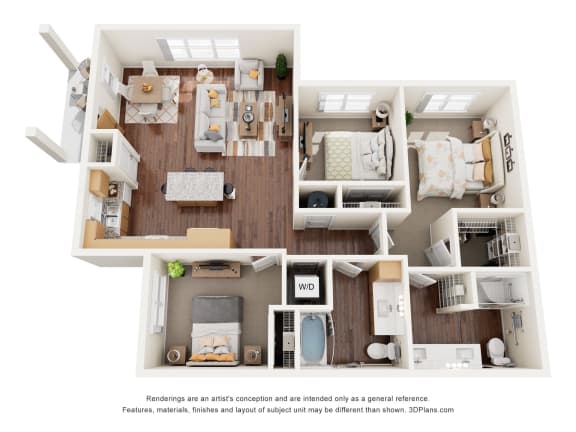 3 bed 2 bath B 3 bed 2 bath B at Shannon Reserve 55+ Apartments, Union City, Georgia