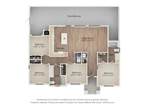 4C 4 Bedroom 2 Bathroom Floorplan at Sidney Village, Buckeye