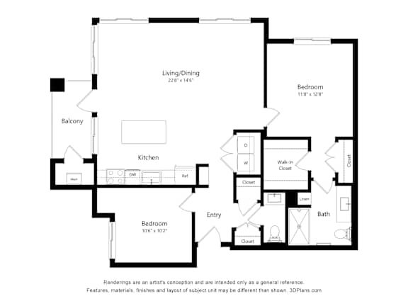 A black and white drawing of a house layout.