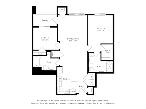 A black and white image of a floor plan for a house.
