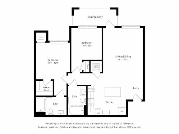 A black and white drawing of a house layout.