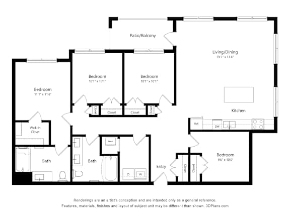 A black and white image of a floor plan for a house.