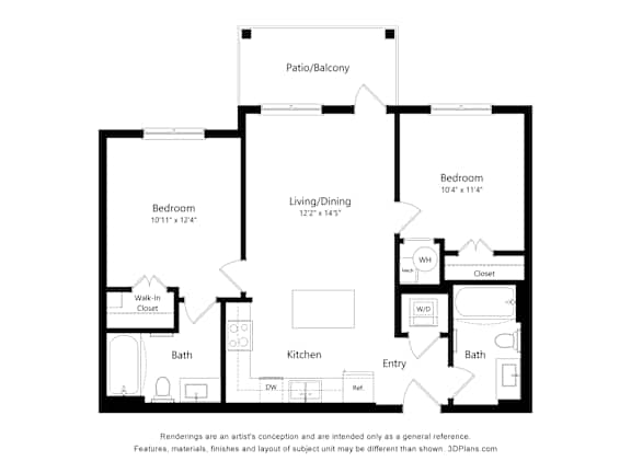 2A Floor Plan at The Scott Apartments, Oklahoma City, OK