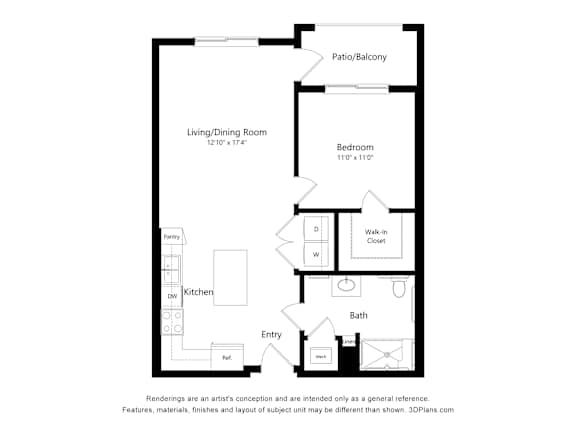1 bed 1 bath C at The Stillwaters 62&#x2B; Apartment Homes, Apopka
