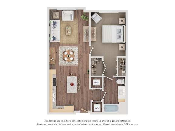 1 bed 1 bath F at The Stillwaters 62&#x2B; Apartment Homes, Apopka, FL, 32712