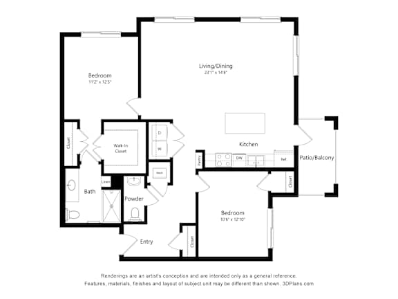 2 bed 2 bath F at The Stillwaters 62&#x2B; Apartment Homes, Apopka, FL