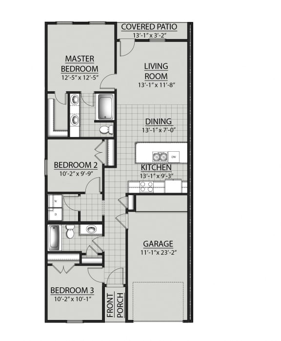 floor plan of the first level floor and attic     of a two