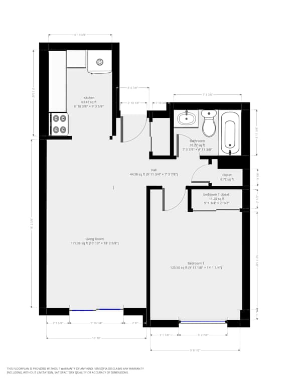 A floor plan of a house with a living room, bedrooms, and bathrooms with dimensions and measurements.