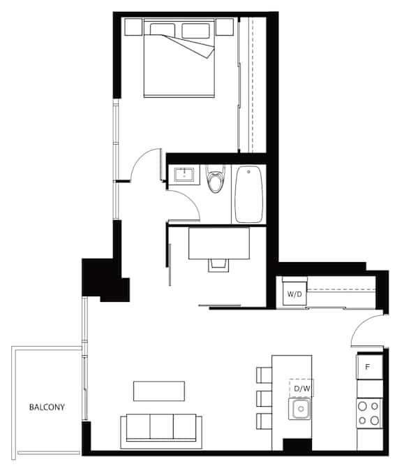A black and white image of a floor plan for a home.