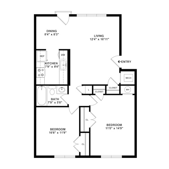 a floor plan of a house with a bedroom and a living room