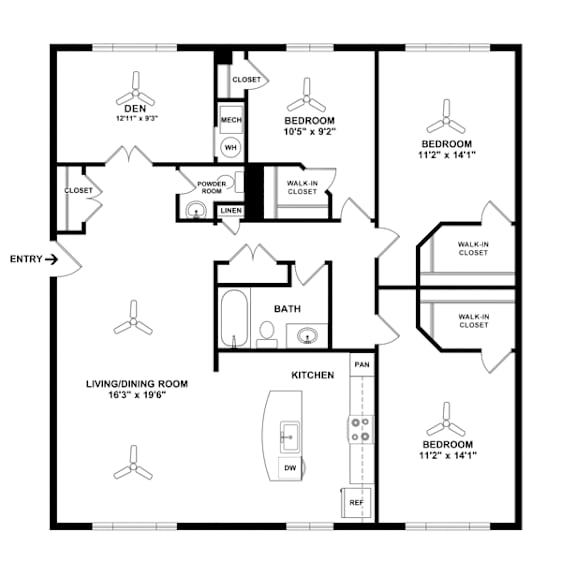 a floor plan of a house with a bedroom and a living room