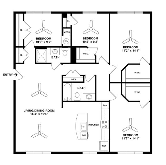 a floor plan of a house with a bedroom and a living room