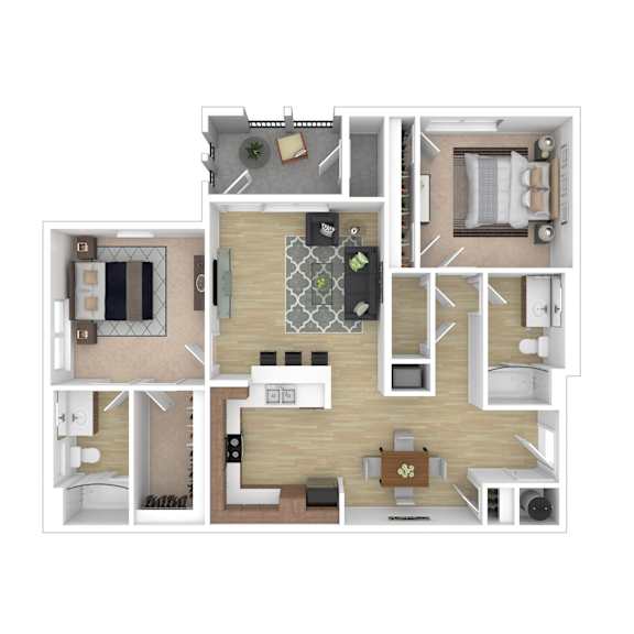 A series of images showing different layouts of a house.